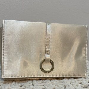 Emirates Airline Amenity Bag Elegant Cream Satin Clutch